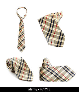 Set of four ties isolated on white background Stock Photo