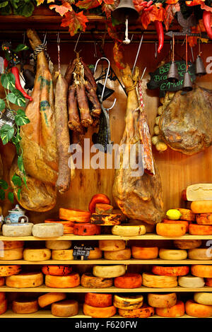 Amazing traditional Portuguese products in a delicatessen in Porto, Portugal Stock Photo