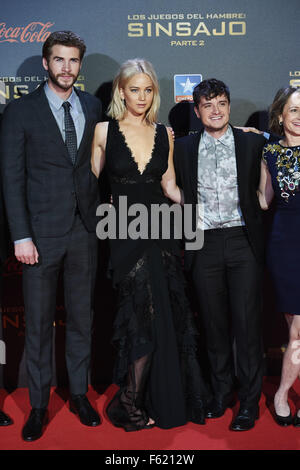 Liam Hemsworth, Jennifer Lawrence , Josh Hucherson arriving at the The ...