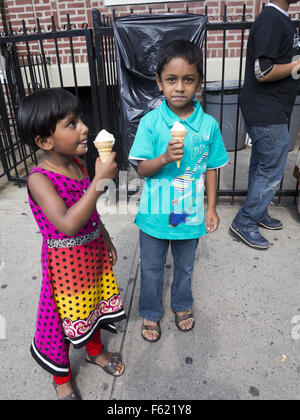 Bangladeshi children at street fair in 'Little Bangladesh' in the Kensington section of Brooklyn, NY. Stock Photo