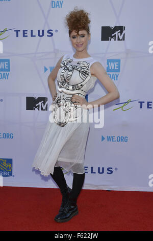 WE Day arrival at Air Canada Centre in Toronto.  Featuring: Kiesza Where: Toronto, Canada When: 01 Oct 2015 Stock Photo
