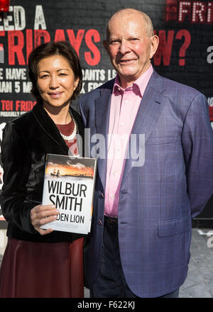 Wilbur Smith pictured at Global House with his new book 'Golden Lion'  Featuring: Wilbur Smith Where: London, United Kingdom When: 01 Oct 2015 Stock Photo