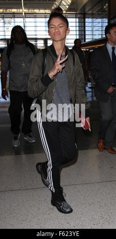 Zendaya arrives at Los Angeles International Airport Featuring: Zendaya  Where: Los Angeles, Stock Photo, Picture And Rights Managed Image. Pic.  WEN-WENN23819949