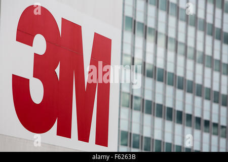 A logo sign outside of the headquarters of the 3M Company in St. Paul, Minnesota on October 24, 2015. Stock Photo