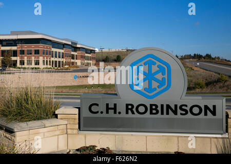 A logo sign outside of the headquarters of C.H. Robinson in Eden Prairie, Minnesota on October 24, 2015. Stock Photo