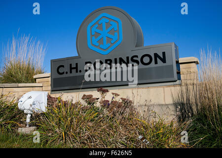 A logo sign outside of the headquarters of C.H. Robinson in Eden Prairie, Minnesota on October 24, 2015. Stock Photo