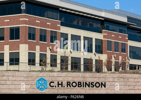 A logo sign outside of the headquarters of C.H. Robinson in Eden Prairie, Minnesota on October 24, 2015. Stock Photo