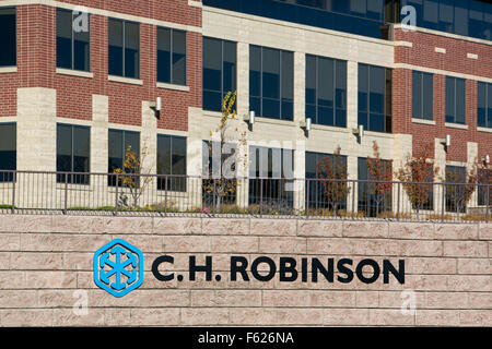 A logo sign outside of the headquarters of C.H. Robinson in Eden Prairie, Minnesota on October 24, 2015. Stock Photo