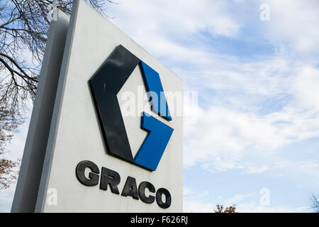 A logo sign outside of the headquarters of Graco, Inc., in Minneapolis ...