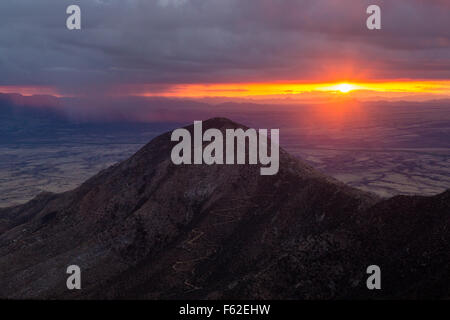 Sunrise over Sierra Vista, Arizona from the Huachuca Mountains ...