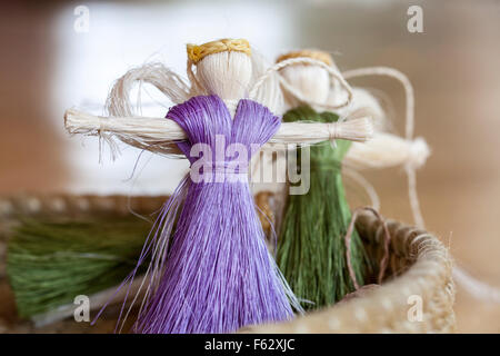 Dolls made of henequen, or sisal (Agave fourcroydes) in Yucatan, Mexico. Stock Photo