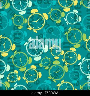 Seamless repeating pattern of colored abstract alarms.Vector Stock Vector