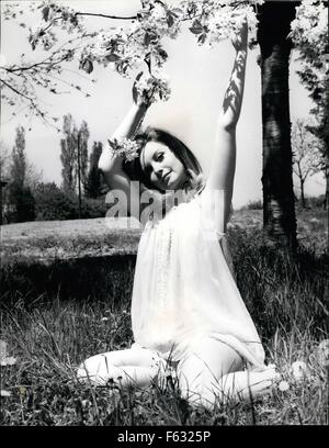 1972 - Posing Among The Blossoms. 22 year old German actress Catherine