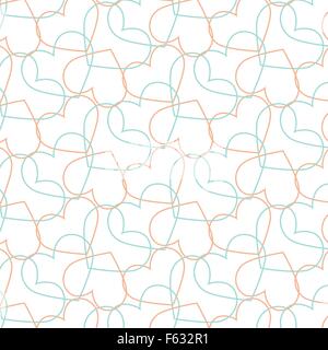 Romantic pattern with hearts. Vector illustration. Background Stock Vector
