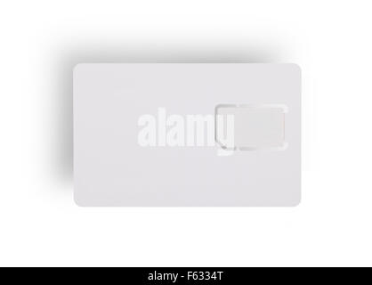 Blank sim card, isolated on a white background Stock Photo