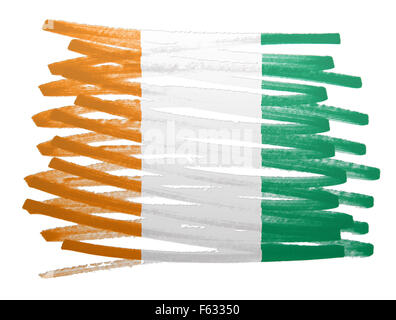 Flag illustration made with pen - Ivory Coast Stock Photo