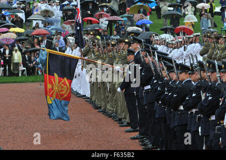 Canberra. 11th Nov, 2015. Photo taken on Nov. 11, 2015 shows a ceremony to mark the Remembrance Day at Australian War Memorial in Canberra, Australia. Remembrance Day, which is also called Poppy Day, is the anniversary of the signing of the Armistice that ended the First World War. Credit:  Justin Qian/Xinhua/Alamy Live News Stock Photo