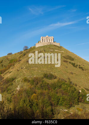 'Forte Diamante' old abandoned castle at the top of hill Stock Photo