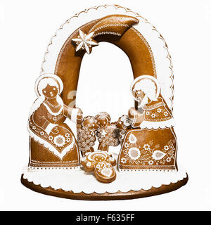 Bethlehem gingerbread home-made, traditional in the Czech Republic. Handcarved Stock Photo