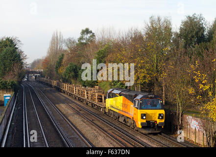 A COLAS class 70 locomotive working a departmental train at Barnes. Stock Photo