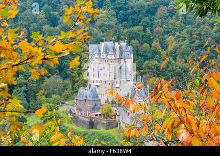 Burg Eltz castle in autumn, Germany Stock Photo