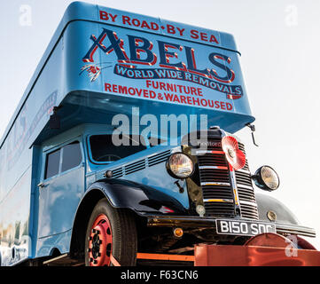 Removal Truck on a trailer in Brighton Stock Photo