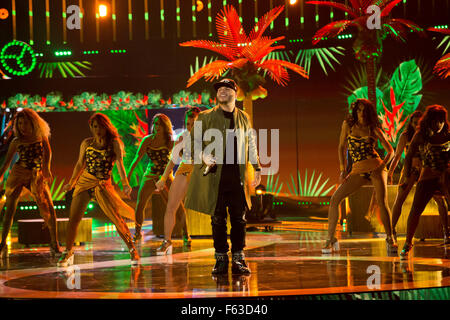 Celebrities perform onstage at the Latin American Music Awards at the Dolby Theatre  Featuring: Farruko Where: Los Angeles, California, United States When: 09 Oct 2015 Stock Photo
