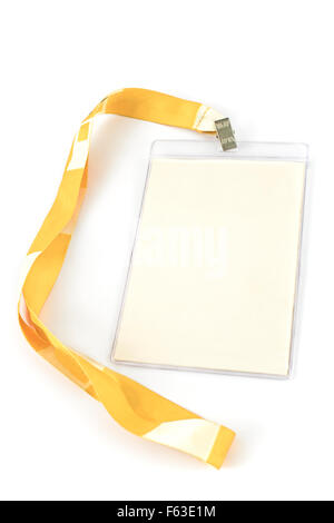 Blank ID card tag isolated on white Stock Photo