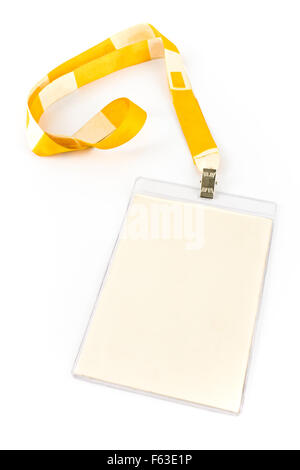 Blank ID card tag isolated on white Stock Photo