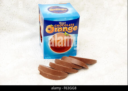 A Terry's Chocolate Orange (a delicious Christmas treat) Stock Photo