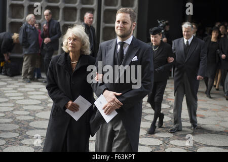 Guests attending the funeral service for Dr. Friedrich Wilhelm Prinz von Preussen held at 'Gedaechtniskirche'  Featuring: Herzogin Marie Cecile von Oldenburg, Georg Friedrich Prinz von Preussen Where: Berlin, Germany When: 09 Oct 2015 Stock Photo