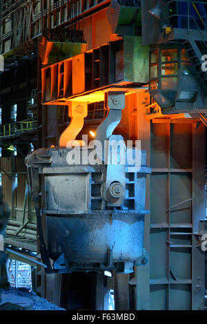 ladle furnace in steel plant Stock Photo