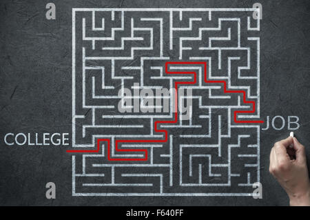 College to job maze concept Stock Photo
