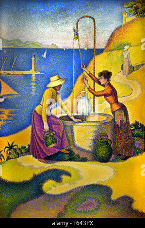 Paul Signac 1863 - 1935 France French  Women at the Well. 1892. Stock Photo