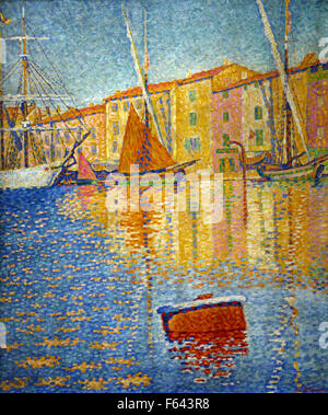 Paul Signac 1863 - 1935 France French  The Red Buoy. 1895. Stock Photo