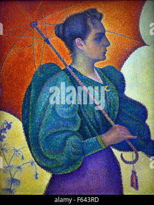 Femme à l'ombrelle -  Woman with a Parasol 1893  Paul Signac 1863 - 1935 France French Stock Photo