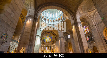 Interior arches of the Basilica of Sacré Coeur, Montmartre, Paris, Ile-de-France, France Stock Photo