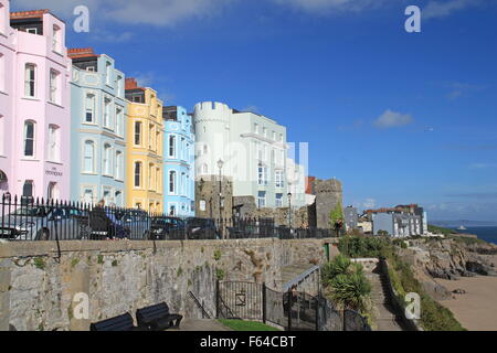 Esplanade and Imperial Hotel, Tenby, Pembrokeshire, Dyfed, Wales, Great Britain, United Kingdom UK, Europe Stock Photo