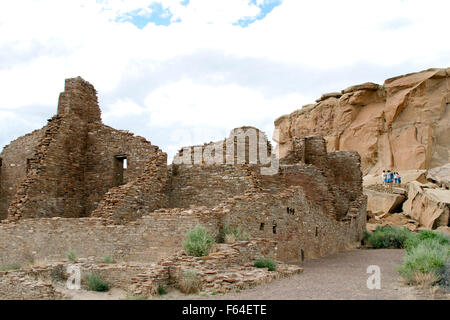 The nation's finest example of an Anasazi pueblo lies in ruins in San Juan County in Northwestern New Mexico. Stock Photo