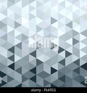 Metal silver seamless pattern in low polygon mosaic style. Ideal for web background, print, or greeting card. EPS10 vector. Stock Vector