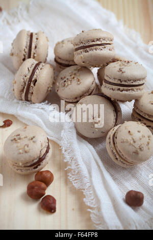 Baking macaroons with nuts and chocolate Stock Photo