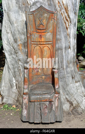 The Bishop’s Tree chair sculptures Fulham Palace London Borough of Hammersmith and Fulham England Britain UK Stock Photo