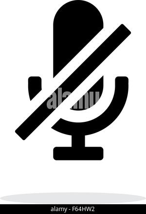 Turn off microphone simple icon on white background. Stock Vector