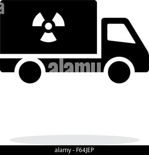 Truck with radiation simple icon on white background. Stock Vector