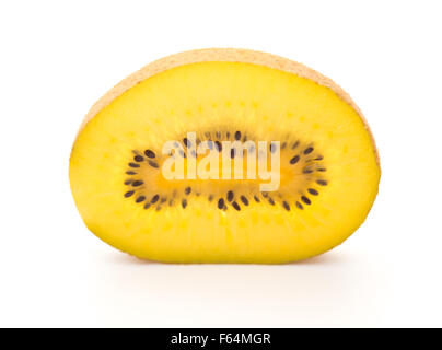 fresh kiwi fruit section on a white background Stock Photo