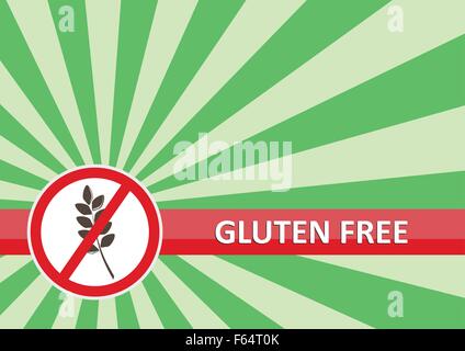 Gluten free banner for food allergy concept Stock Vector