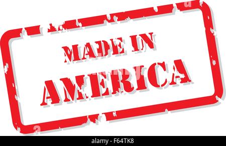 Red rubber stamp vector of Made In America Stock Vector