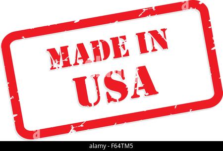 Red rubber stamp vector of Made In USA Stock Vector