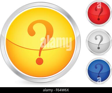question buttons set on a white background. Vector illustration. Stock Vector