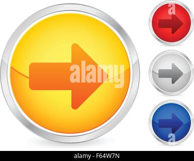arrow right buttons set on a white background. Vector illustration. Stock Vector